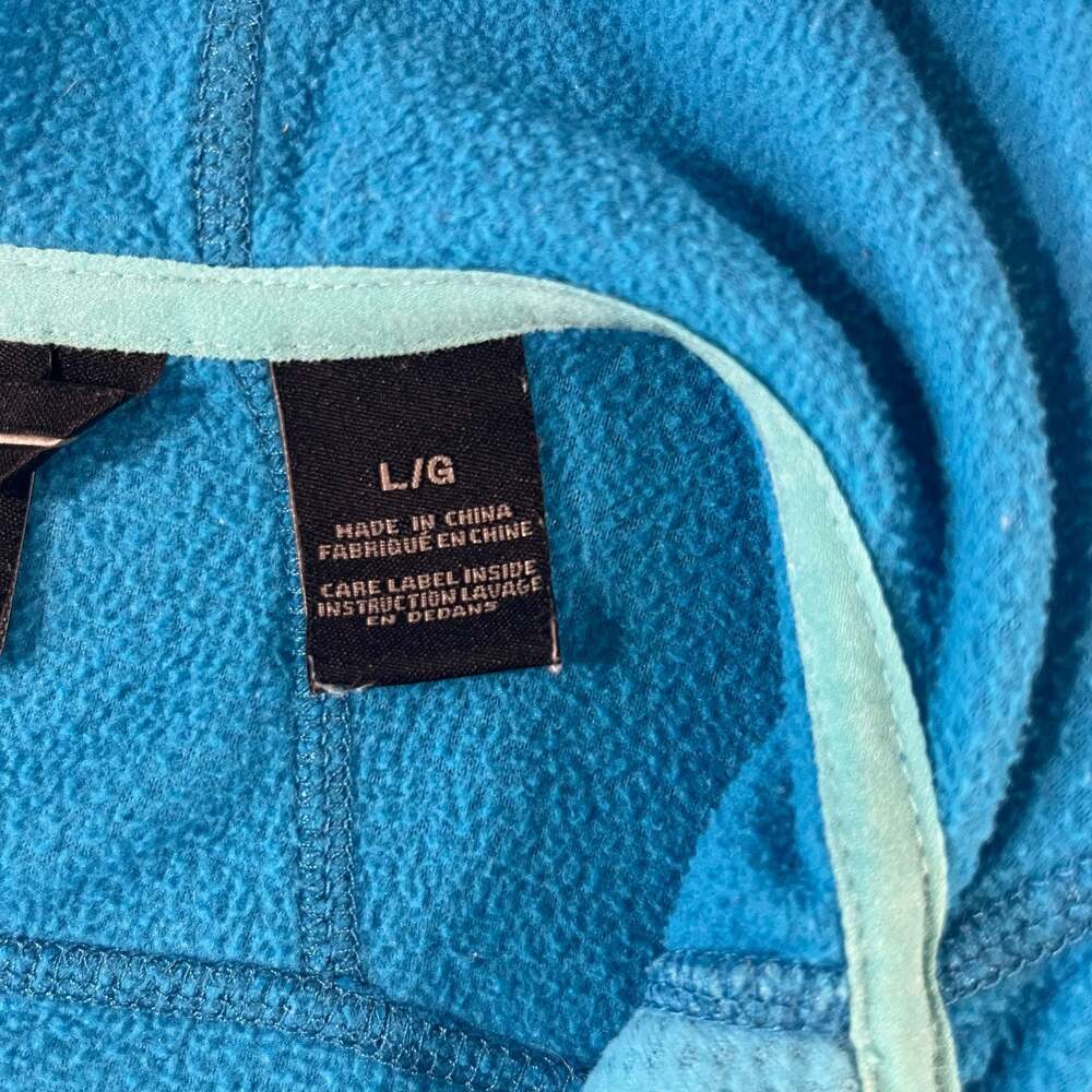 Marmot Teal Blue Polartec Full-Zip Fleece Hoodie Jacket Women’s L - Picture 7 of 8